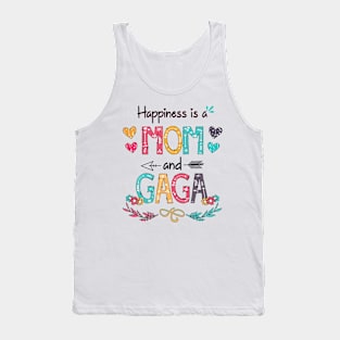 Happiness Is A Mom And Gaga Wildflower Happy Mother's Day Tank Top